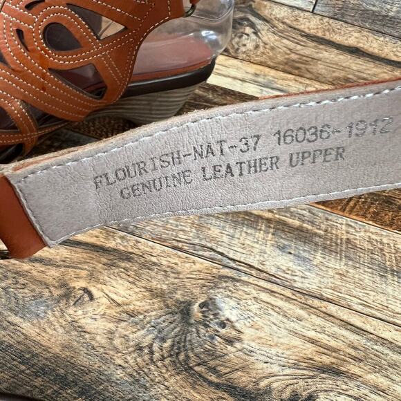 L'artiste Spring Step Flourish Gladiator Sandals Women's 37 Brown Leather Heels - Picture 8 of 10